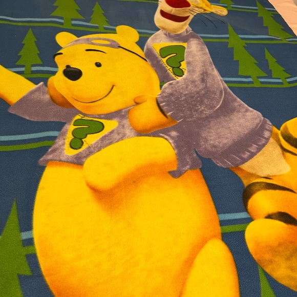 Vintage Disney Winnie the Pooh and tigger super detectives blanket rare - Picture 4 of 4